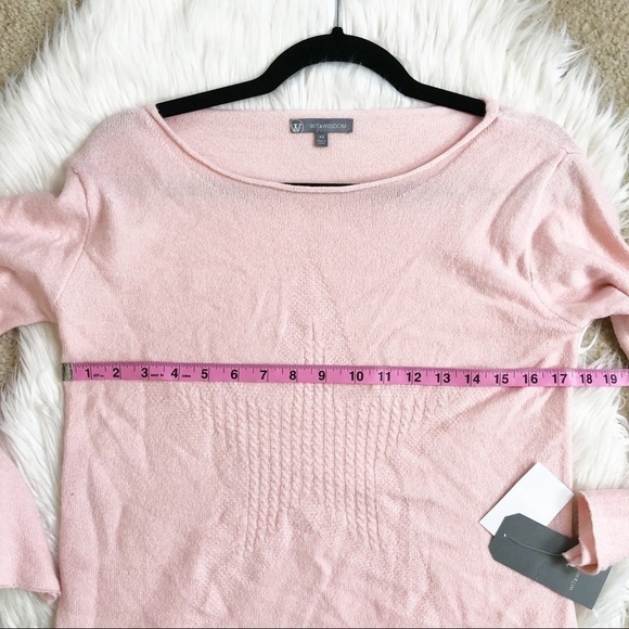 New Wit & Wisdom Cable Knit Star Sweater in Whisper Pink - Picture 11 of 11
